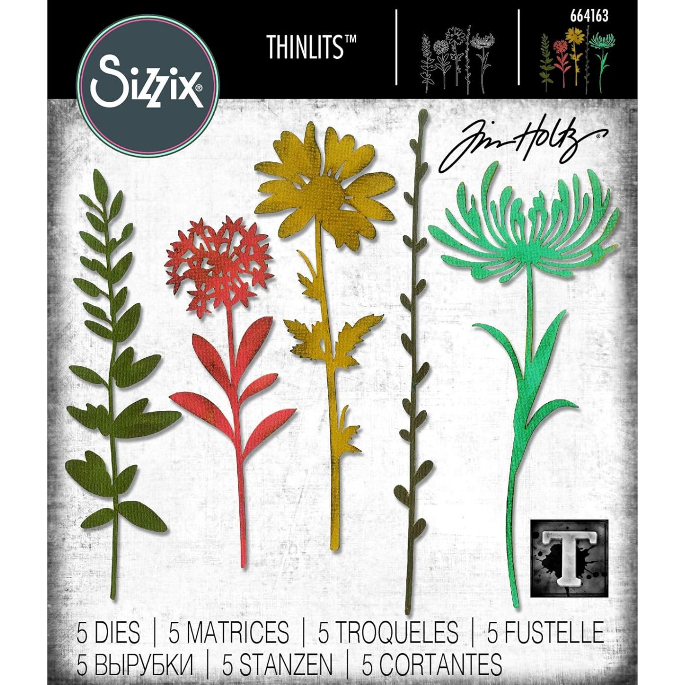 Troqueles Thinlits Tallos de flores silvestres #1 de Tim Holtz