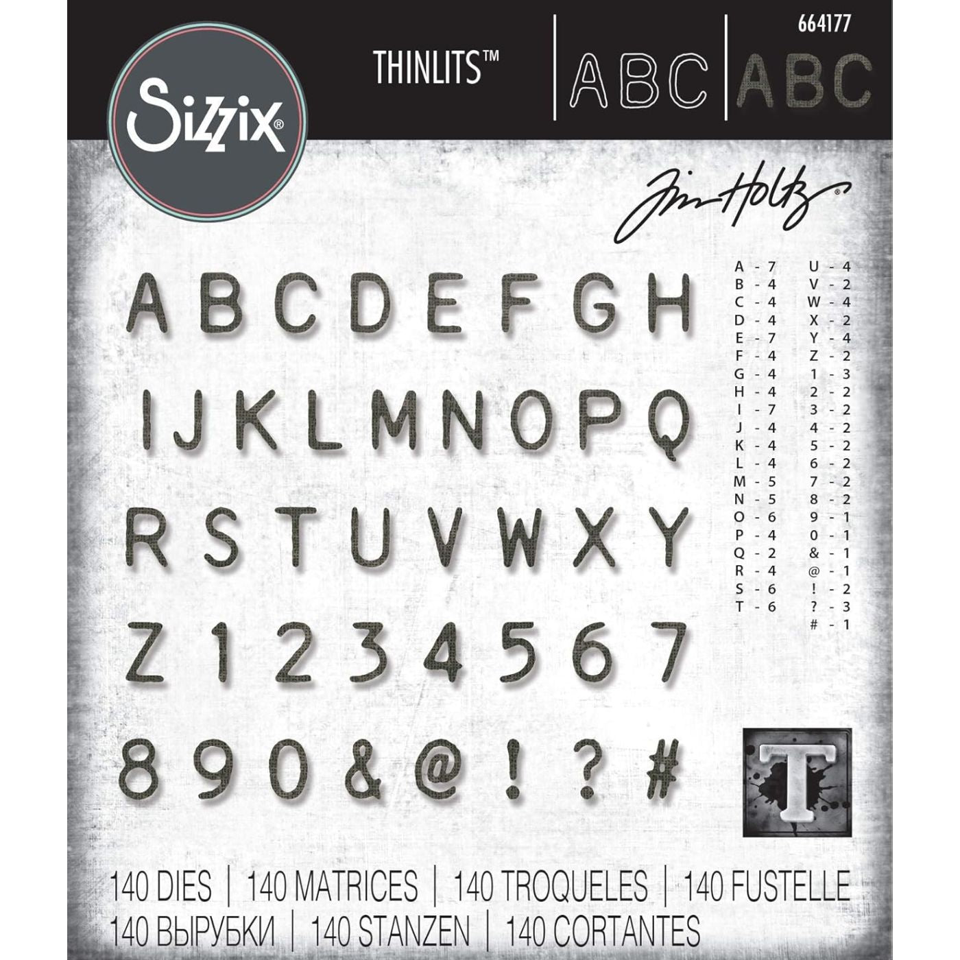 Troqueles Thinlits Etiqueta Alfanumérica de Tim Holtz