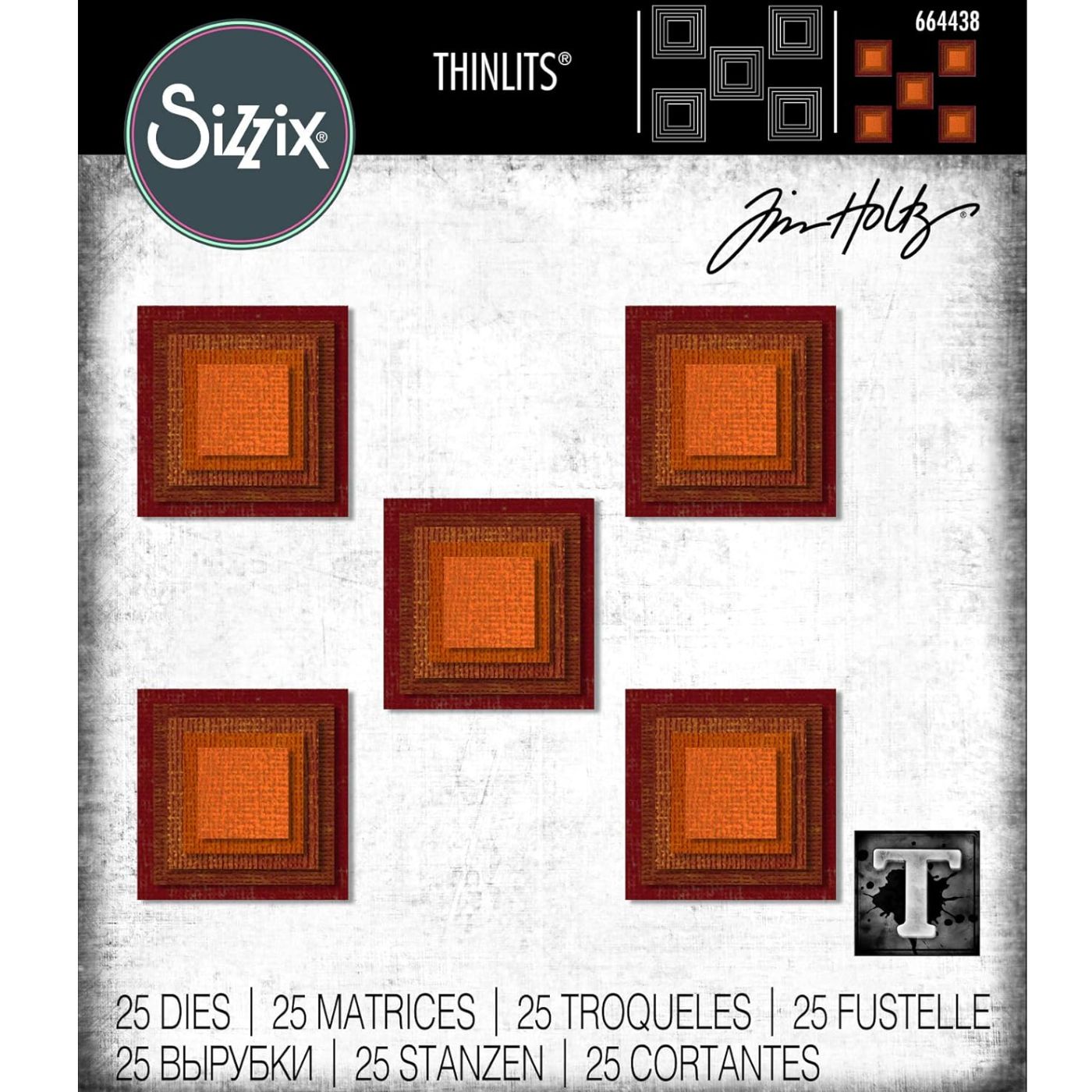 Troqueles Thinlits Stacked Tiles – Cuadrado de Tim Holtz