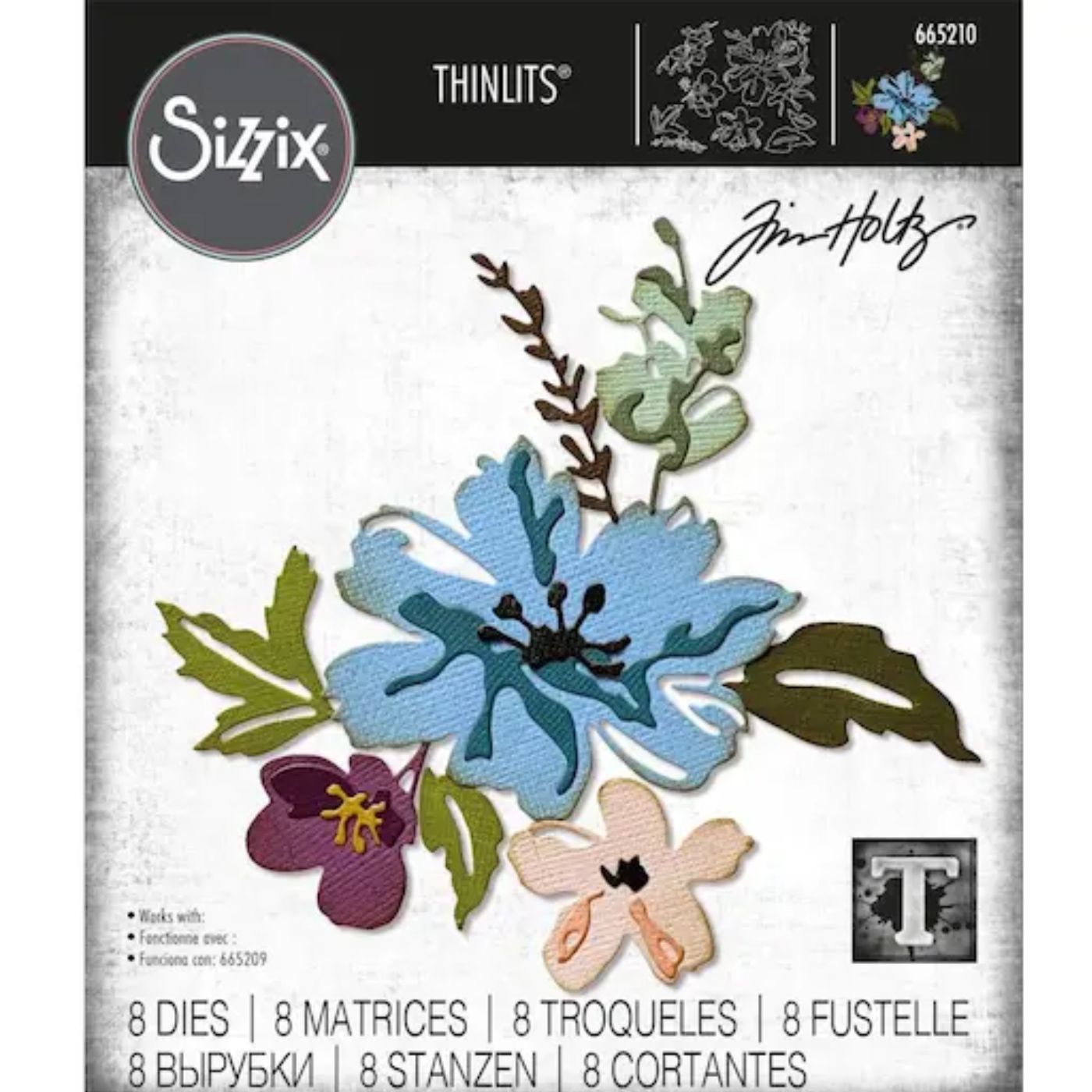 Troqueles Thinlits Flores a pinceladas #2 de Tim Holtz