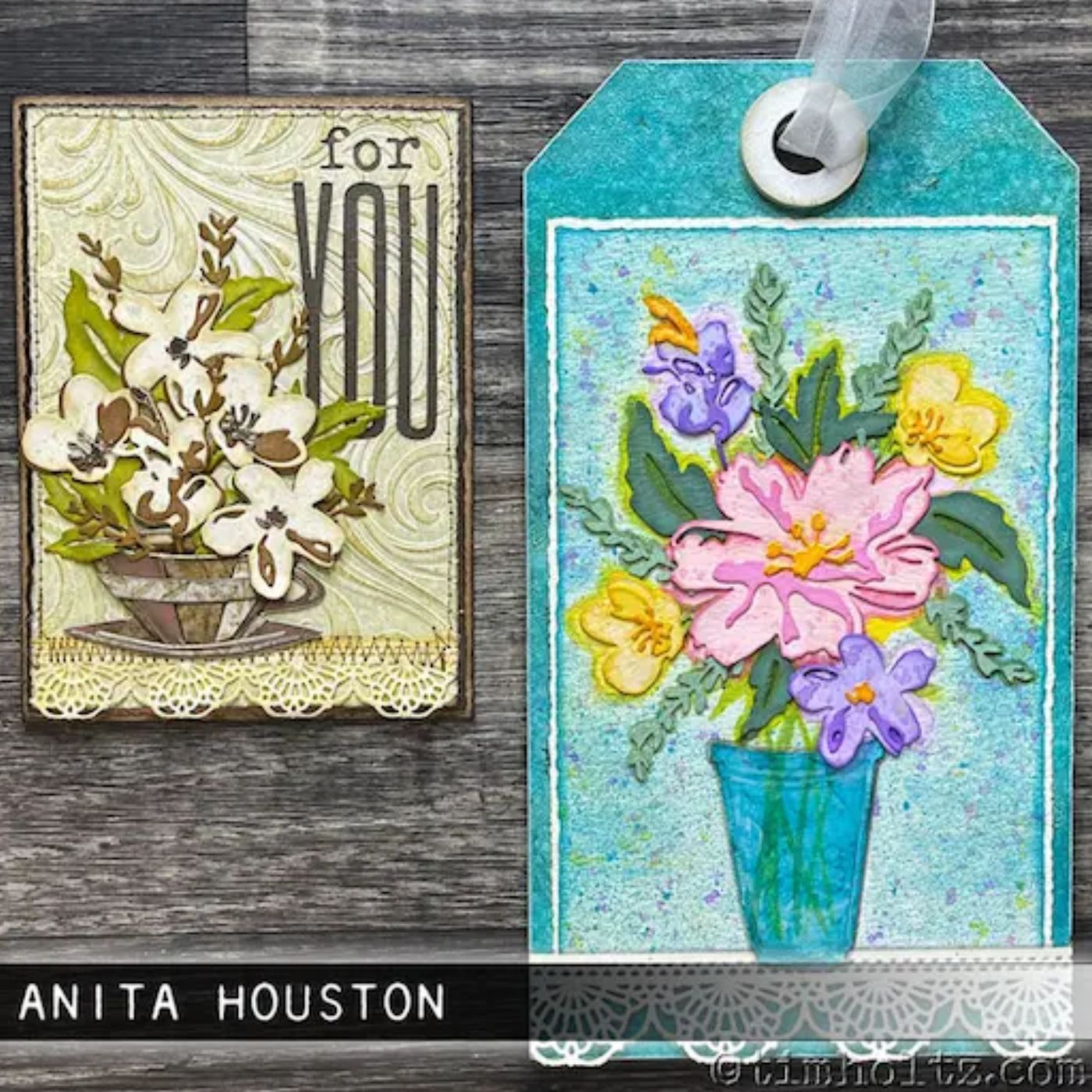 Troqueles Thinlits Flores a pinceladas #2 de Tim Holtz
