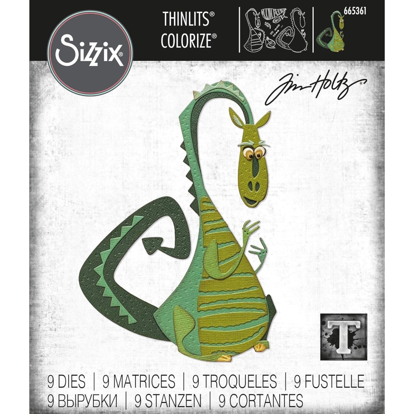 Troqueles Thinlits Colorize Dragón Rupert para armar de Tim Holtz