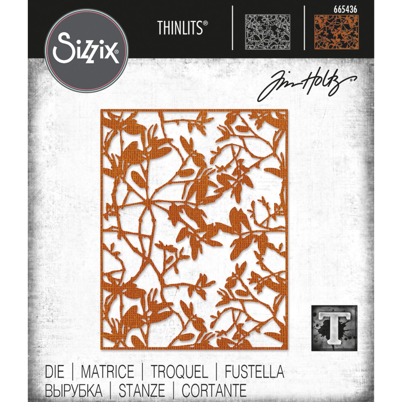 Troqueles Thinlits Fondo Ramitas con hojas de Tim Holtz