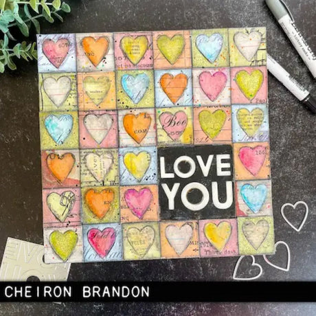 Troqueles Thinlits Stacked Tiles - Corazón de Tim Holtz (vista 2)
