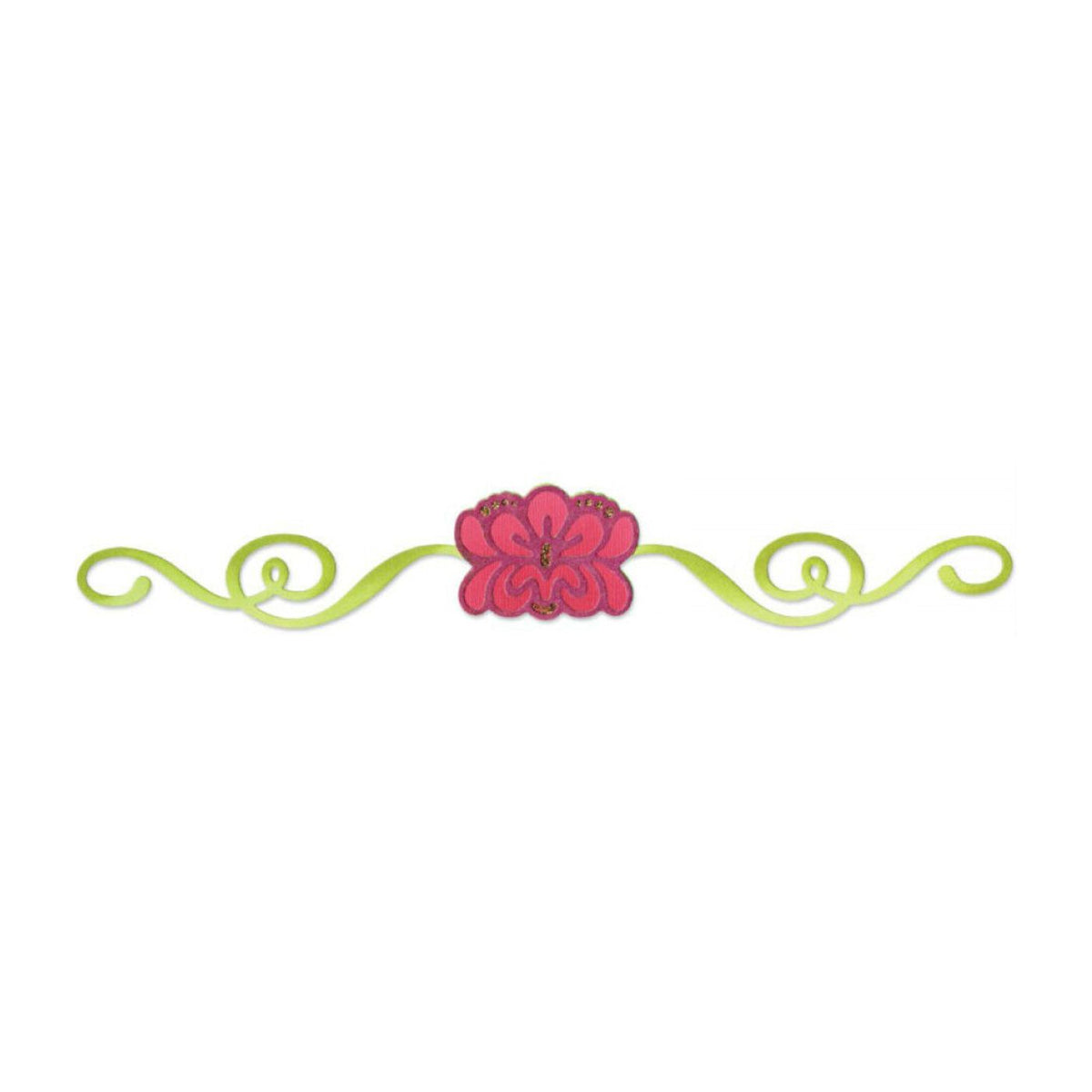 Troquel Sizzlits Tira decorativa - Explosión de flores con cintas