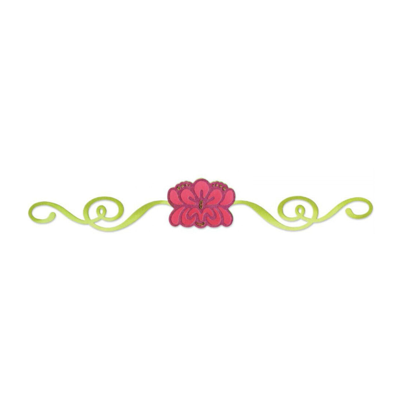 Troquel Sizzlits Tira decorativa - Explosión de flores con cintas