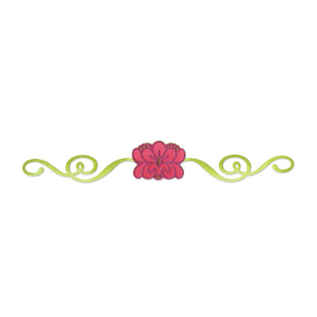 Troquel Sizzlits Tira decorativa - Explosión de flores con cintas