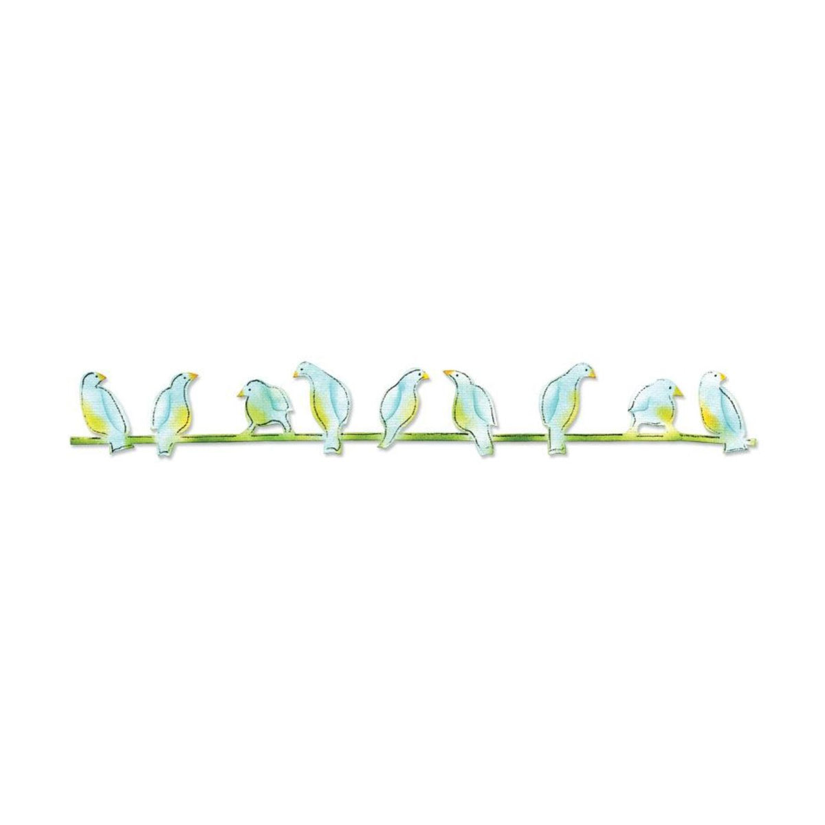 Troquel Sizzlits Tira Decorativa - Pajaritos en un alambre