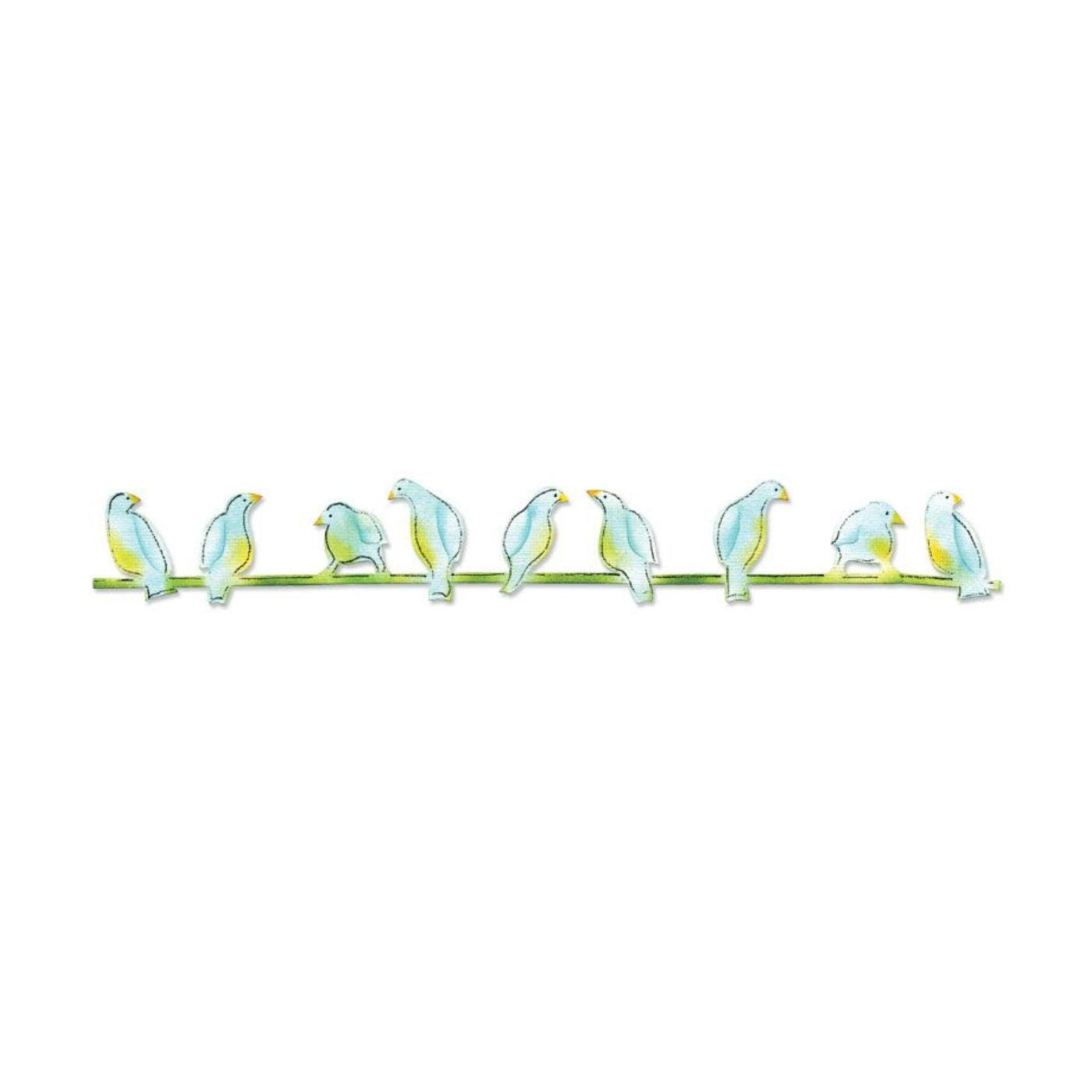 Troquel Sizzlits Tira Decorativa - Pajaritos en un alambre