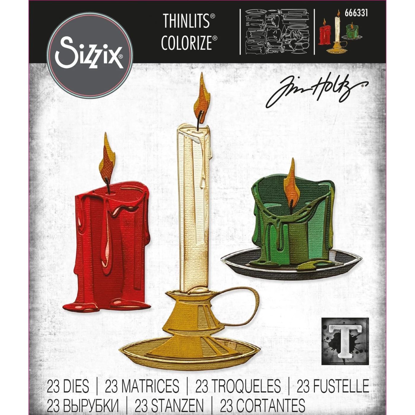 Troqueles Thinlits Colorize Candleshop/Velas de Tim Holtz
