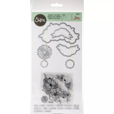 Set: 6 troqueles + 3 sellos Flores para pintar con acuarela (vista 4)