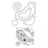Set: 6 troqueles + 3 sellos Flores para pintar con acuarela (vista 2)