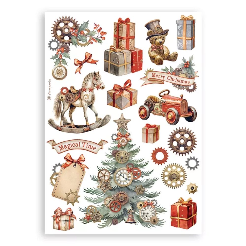 Set 8 hojas de Washi Pad Romantic Gear Up For Christmas - Navidad (vista 3)