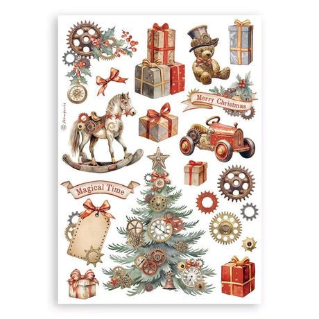 Set 8 hojas de Washi Pad Romantic Gear Up For Christmas - Navidad (vista 3)