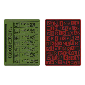 Folder embossing Calendario Diciembre/ Palabras Navidad