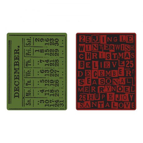 Folder embossing Calendario Diciembre/ Palabras Navidad