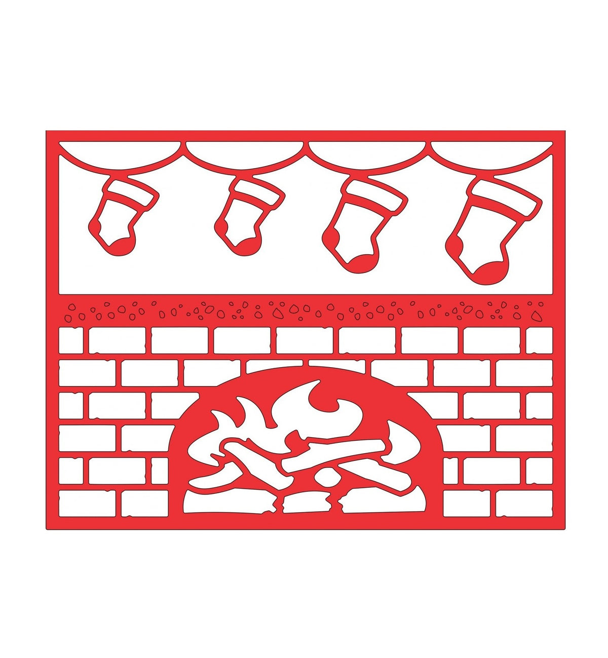 Troquel Medias y Chimenea - Navidad
